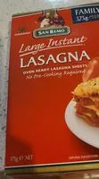 Mängden socker i Large instant lasagna