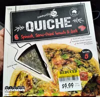 Mängden socker i Quiche - Spinach, Semi Dried Tomato & Leek