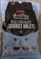 Mängden socker i milk chocolate liquorice bullets