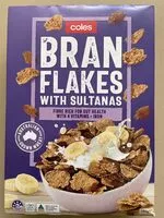 Mängden socker i Coles Bran Flakes with sultanas