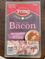 Mängden socker i Diced bacon