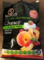 Mängden socker i Fruit & Cream Sugar Free Chews 70G