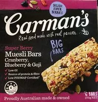 Mängden socker i Bars - Super Berry