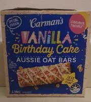 Mängden socker i Carman's Vanilla Birthday Cake Aussie Oat Bar