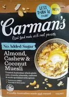 Mängden socker i Almond, cashew & coconut muesli