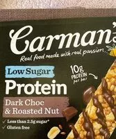 Mängden socker i Low sugar  dark choc and roasted nut protein bar