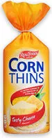 Mängden socker i Real Foods Corn Thins Tasty Cheese 125G