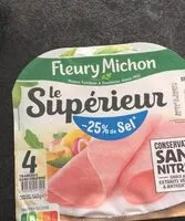 Mängden socker i Jambon le supérieur -25% de sel