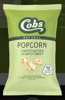 Mängden socker i natural popcorn lightly salted, slightly sweet