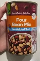 Mängden socker i Four bean mix