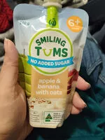 Mängden socker i Smiling Tums Apple & Banana with Oats
