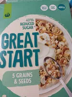 Mängden socker i Great Start 5 Grain & Seeds