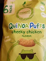 Mängden socker i Quinoa Puffs cheeky chicken flavour