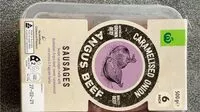 Mängden socker i Woolworths caramelised onion angus beef sausages