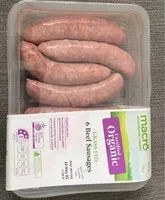 Mängden socker i Beef sausages
