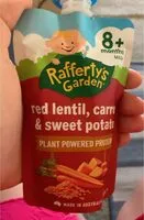 Mängden socker i Red lentil, carrot, sweet potato