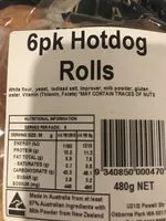 Mängden socker i 6pk Hotdog rolls