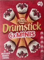 Mängden socker i Drumstick 6 x minis boysenberry swirl