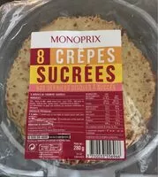 Mängden socker i Crepes sucrees monoprix