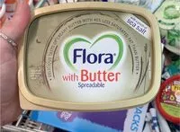 Mängden socker i Flora with butter spreabable