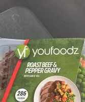 Mängden socker i Roast beef &  pepper gravy with garlic veg