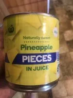 Mängden socker i Pineapple pieces in juice