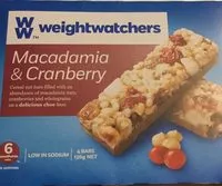 Mängden socker i macadamia & cranberry choc nut bar