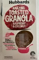 Mängden socker i Toasted granola rapberry and coconut