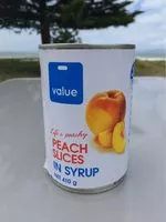 Mängden socker i Peach slices in syrup