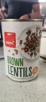 Mängden socker i Brown lentils in brine