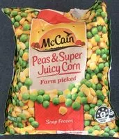 Mängden socker i Peas and super juicy corn