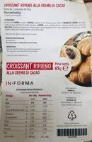 Mängden socker i Croissant ripieno alla crema di cacao