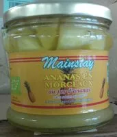 Mängden socker i Ananas en morceaux au jus d'ananas sans sucres ajoutés