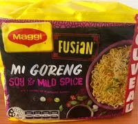 Mängden socker i Nouilles asiatiques Maggi Mi Goreng soy and mild spice