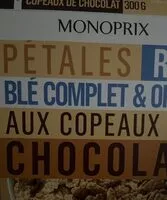 Mängden socker i Pétales riz blé complet et orge aux copeaux de  chocolat