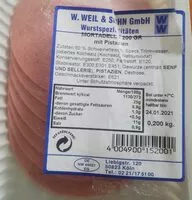 Mängden socker i Mortadella mit Pistazien
