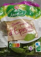 Mängden socker i Jeune pousse d'épinard