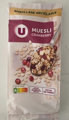 Socker och näringsämnen i U-muesli cranbery