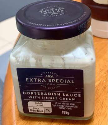 Socker och näringsämnen i Asda extra special horseradish sauce