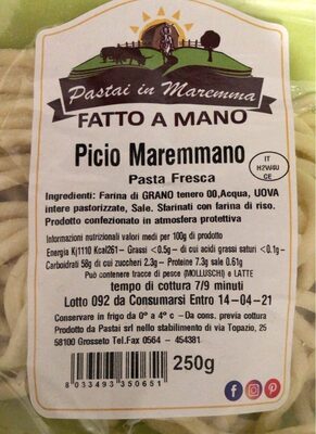 Socker och näringsämnen i Pastai in maremma